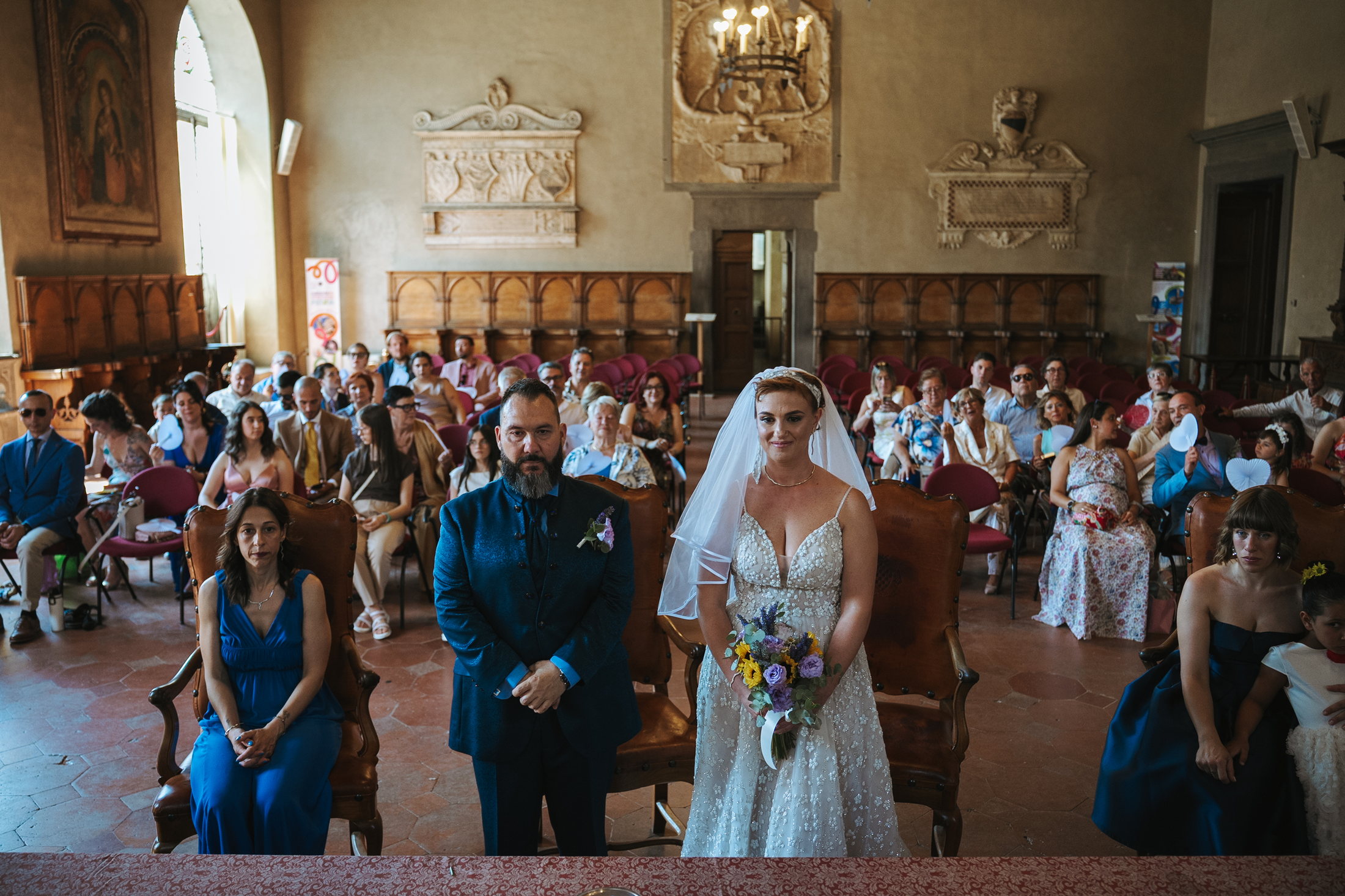 Marta e Marco durante la cerimonia